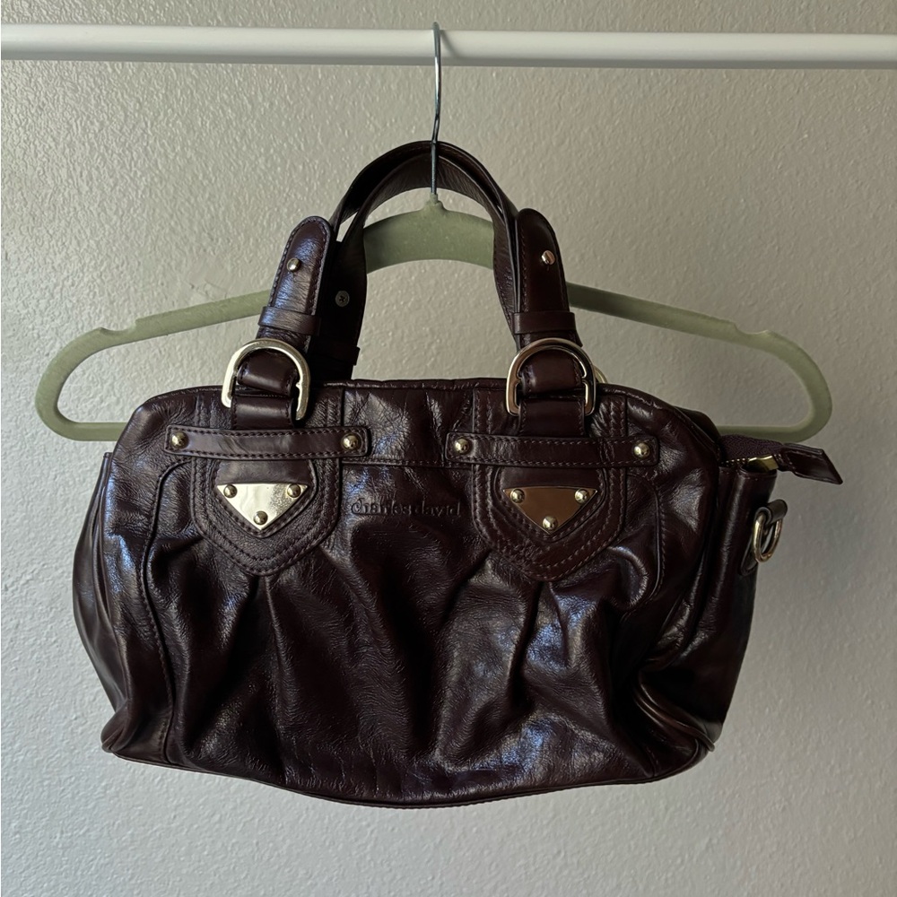 Chocolate Brown Leather Satchel Handbag